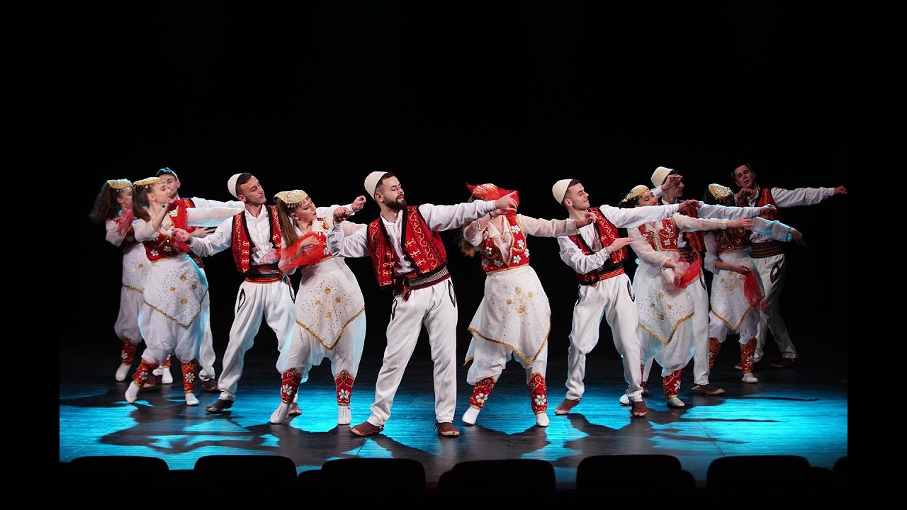Traditional Albanian folk dance performance
