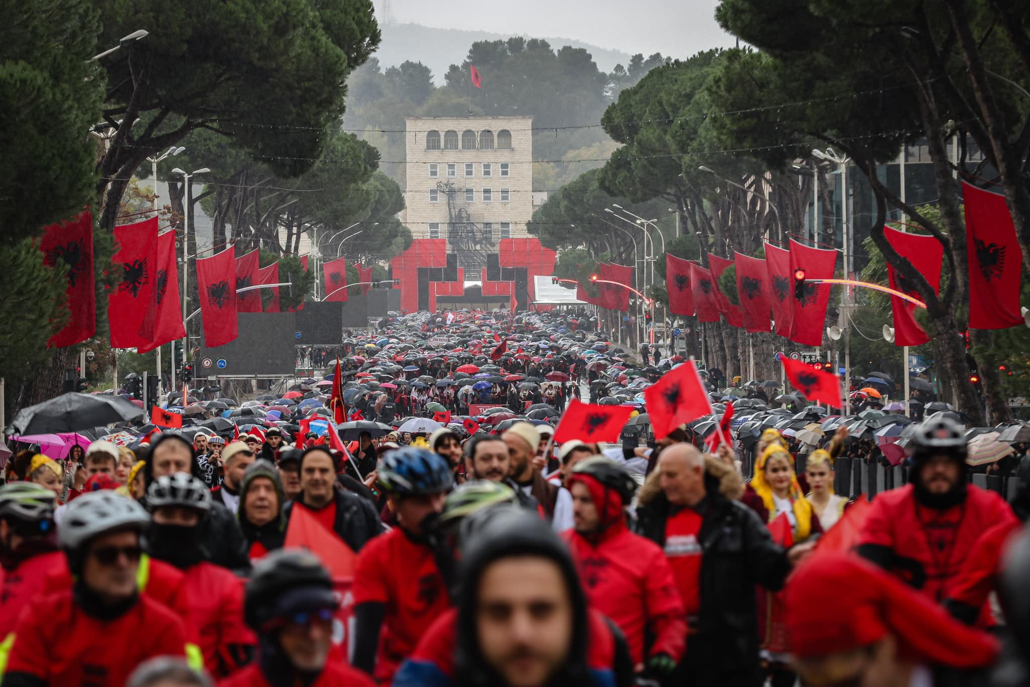 Parade of Albanians - Independence Day celebration in Tirana