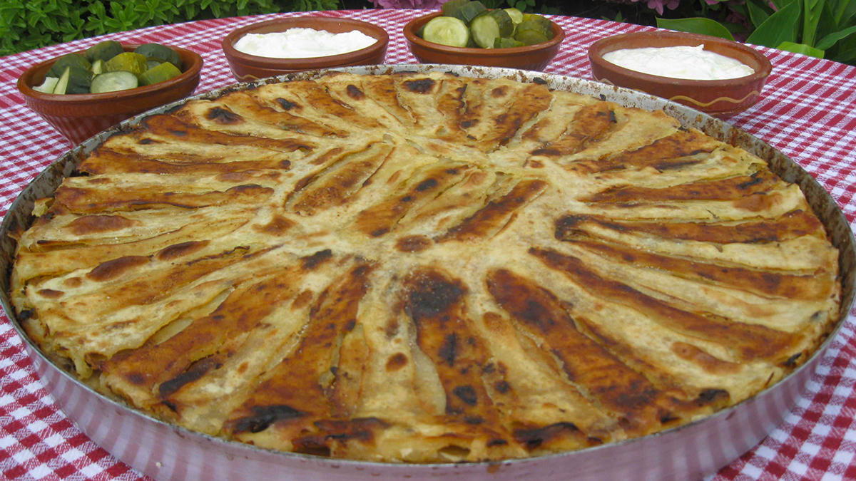 Flija - traditional Albanian layered dish